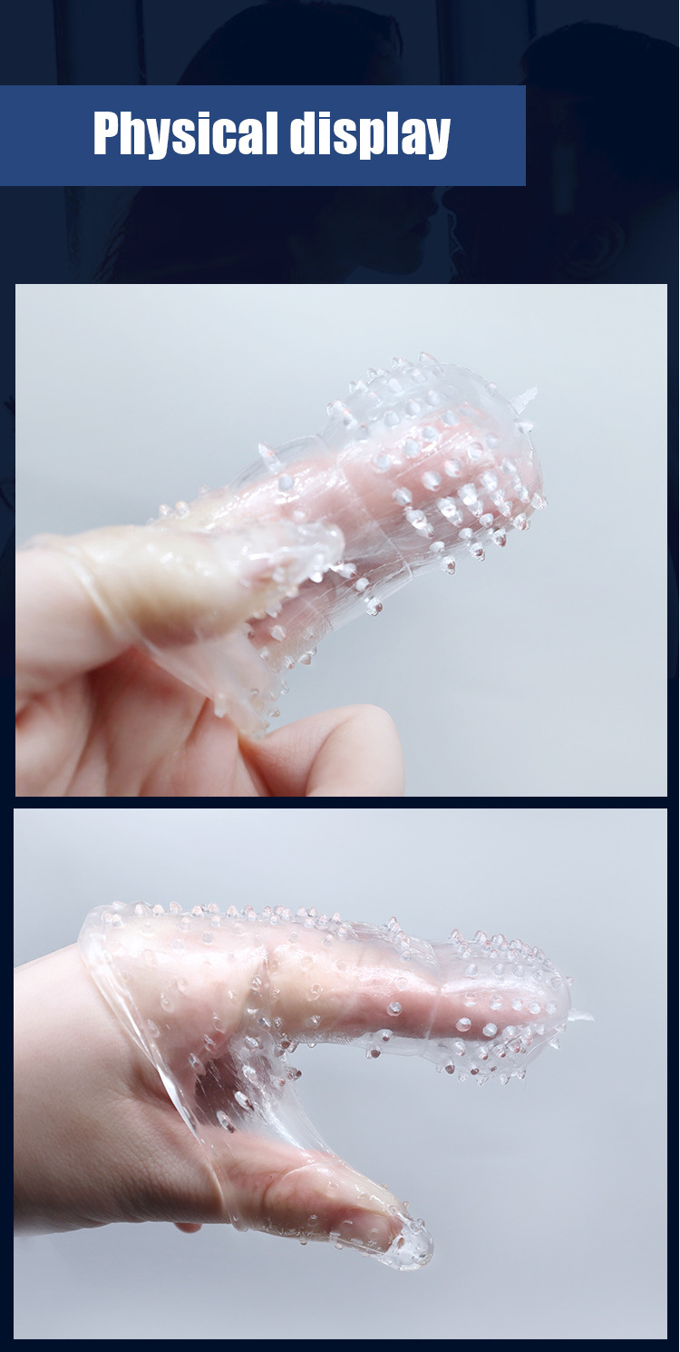 成人情趣用品颗粒倒刺水晶套锁精狼牙套安全套情趣增长增粗避孕套-阿