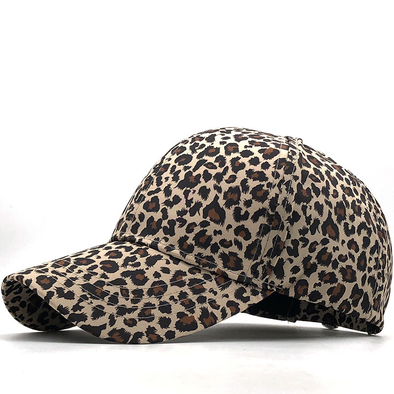 欧美跨境时尚豹纹印花棒球帽薄款遮阳帽户外出游防晒鸭舌帽女帽子