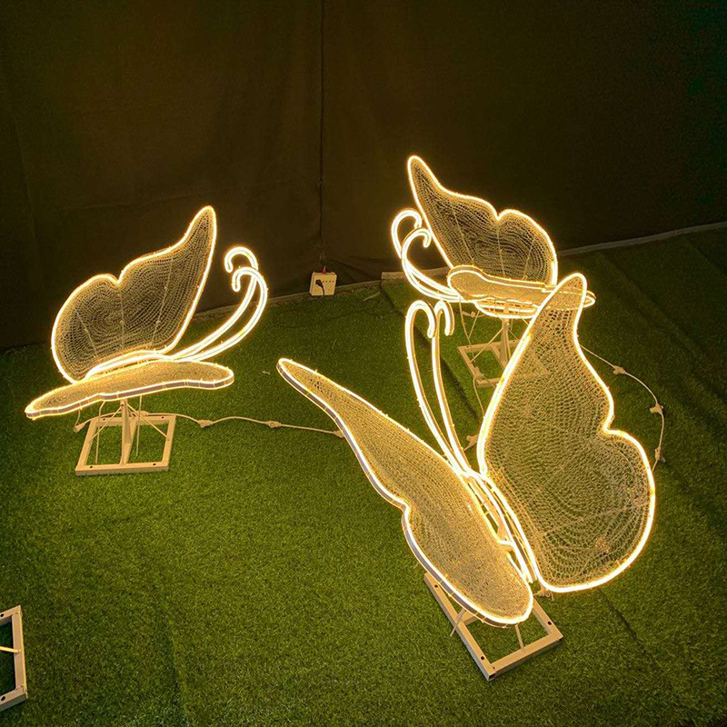 led蝴蝶造型灯户外防水发光梦幻灯光节造型灯led立体蝴蝶现货秒发
