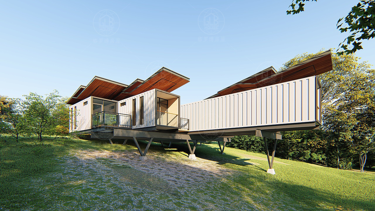 厂家直供 创意特色半山腰集装箱房屋 住人民宿模块化集装箱房屋