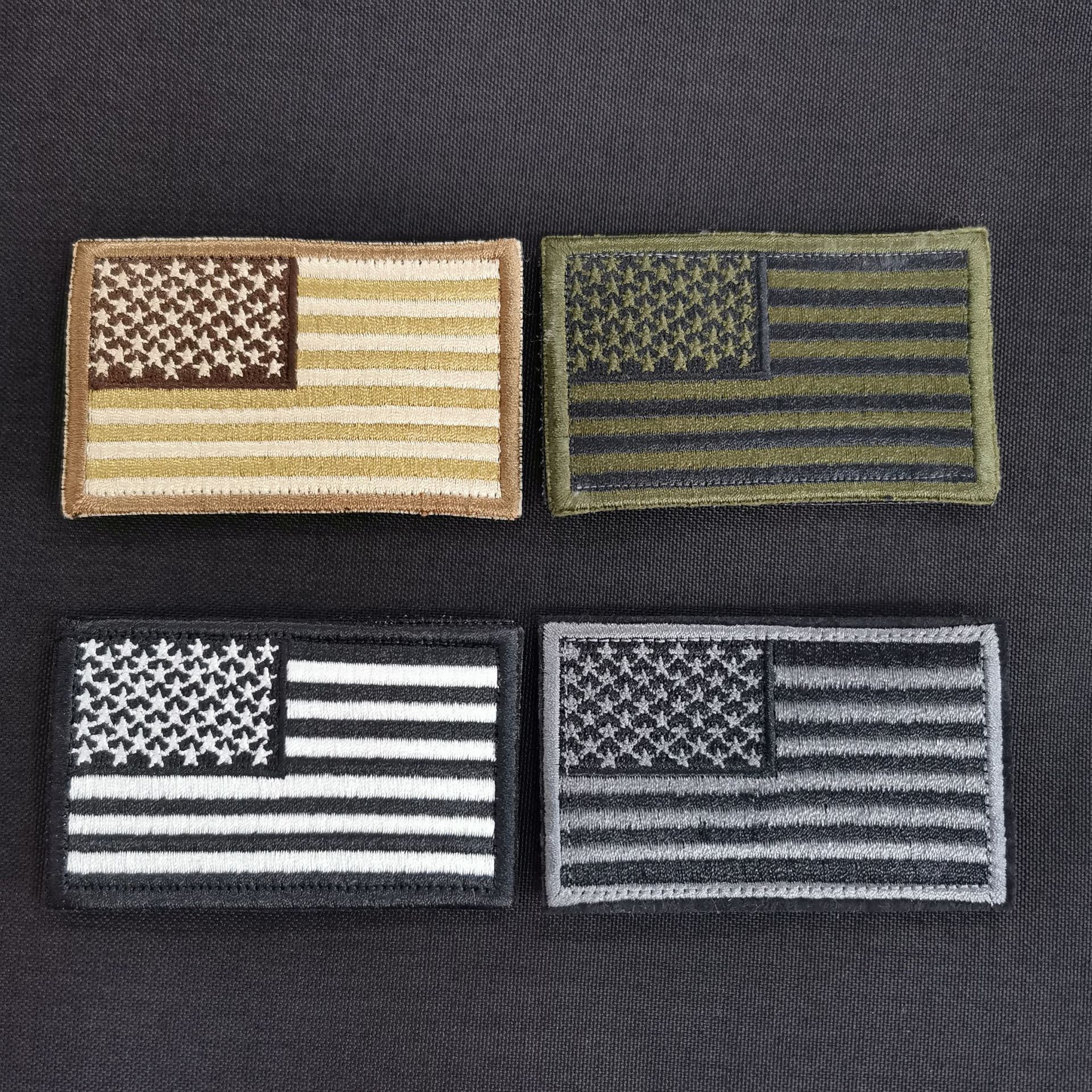 厂家供应现货美国魔术贴国旗标3d刺绣魔术贴衣服背包粘贴