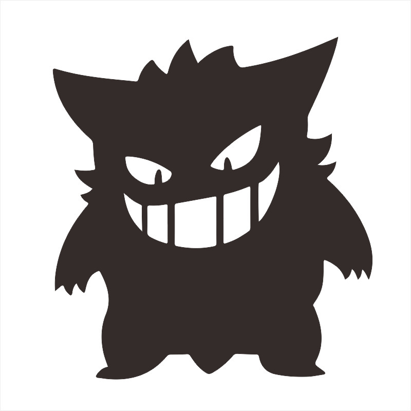 外贸反光汽车贴纸图片宠物小精灵神奇宝贝鬼斯通口袋妖怪个性搞笑