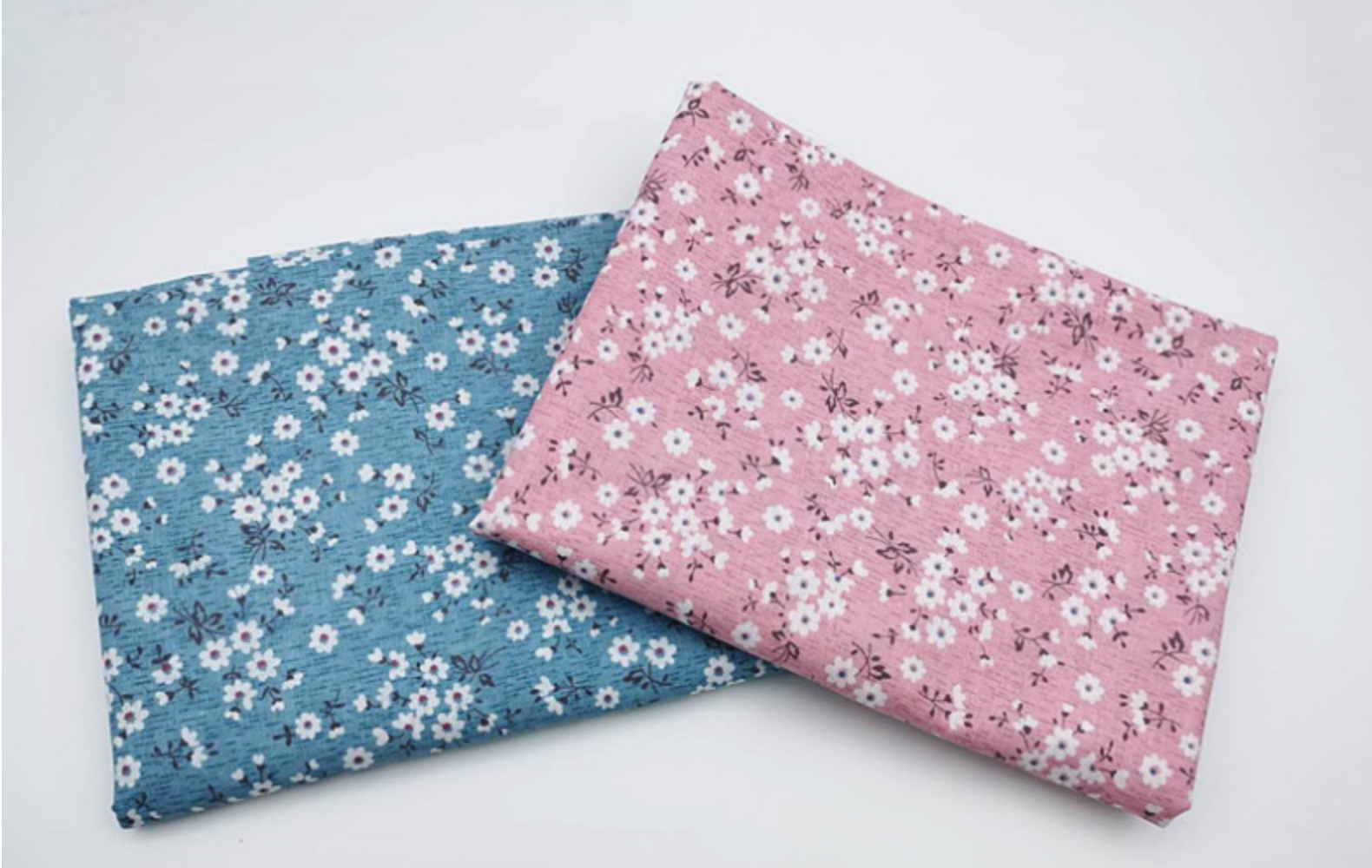 小花布纯棉手工diy棉蓝粉2色 平纹碎花布