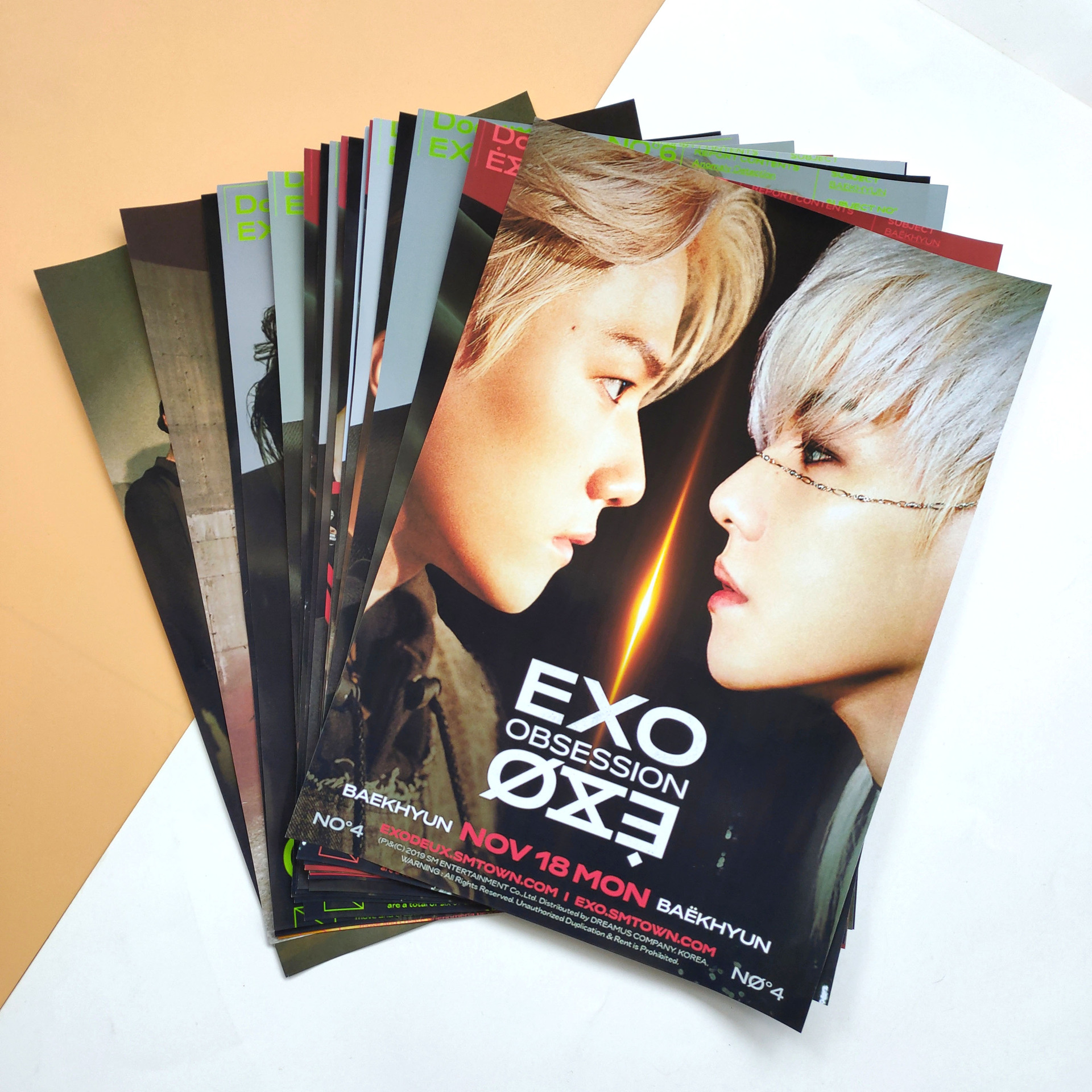 exo 正规6辑《obsession》同款写真海报 不干胶贴画 粉丝周边收藏