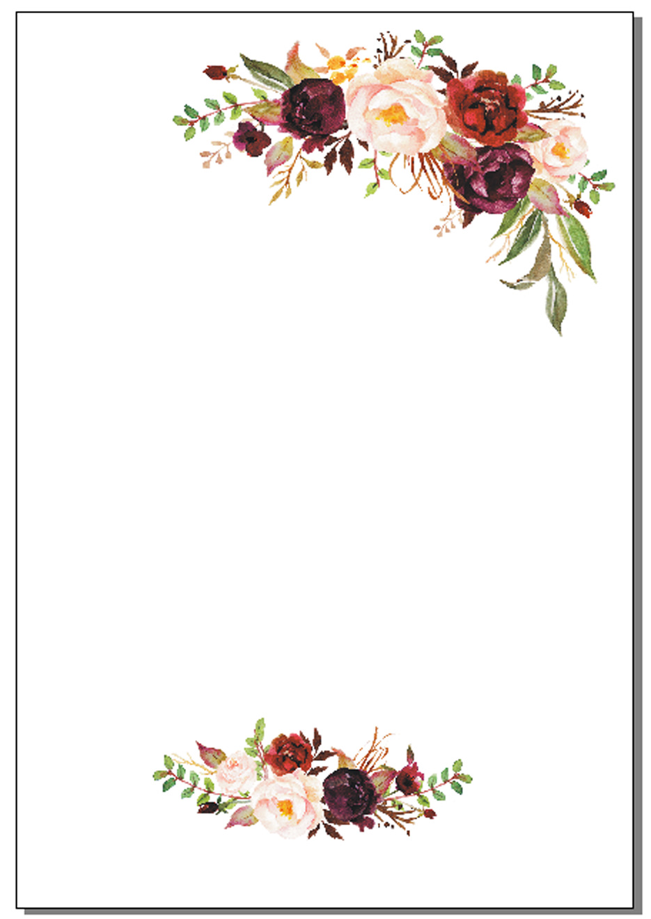 结婚邀请函空白内页内容打印模版 贺卡漂亮印花内卡 白色珠光纸