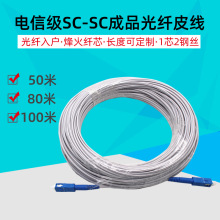 SC-SC成品单模皮线光缆入户光纤线1芯2钢丝皮线光纤SC双芯电信级