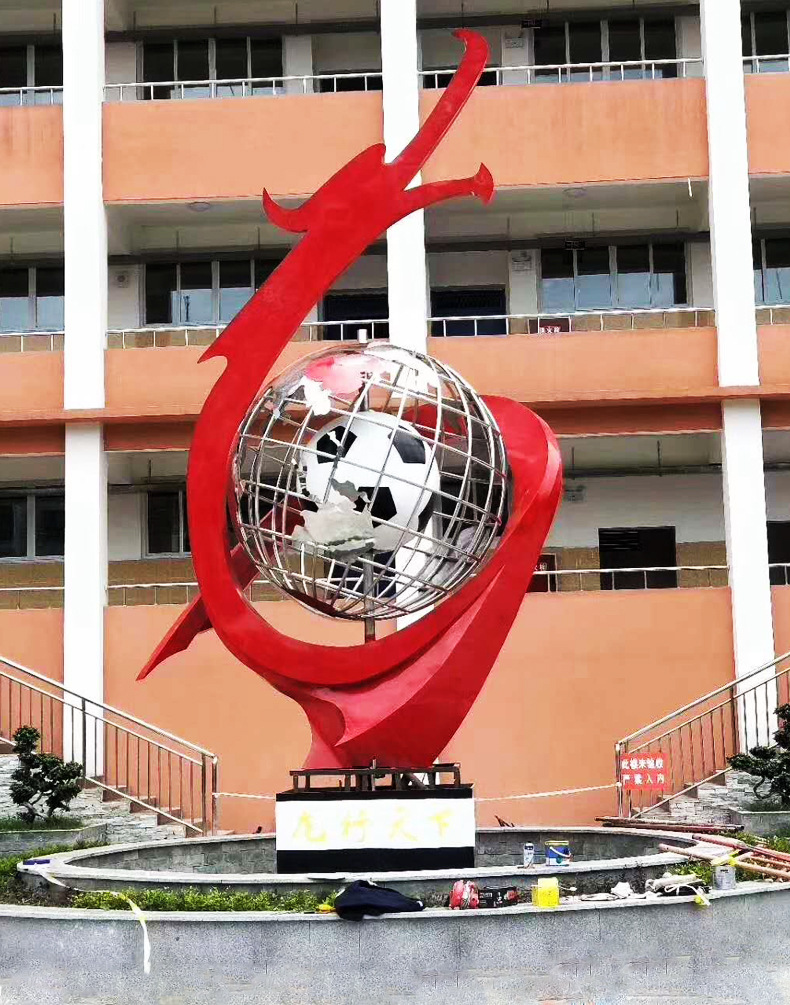 大型校园文化景观不锈钢开拓雕塑 学校标志性不锈钢雕塑门口摆件
