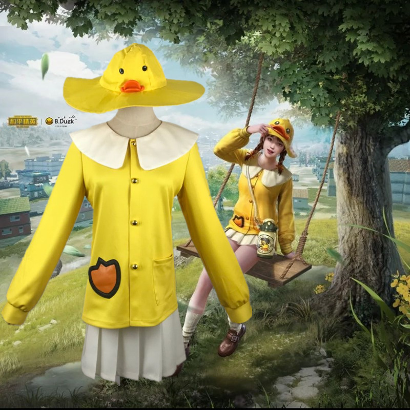 和平精英吃鸡小黄鸭cosplay 小黄鸭情侣套装cos服
