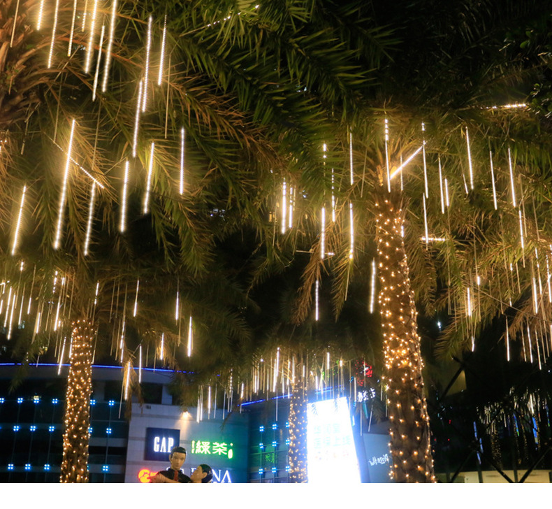 led流星雨灯led灯彩灯闪灯圣诞灯装饰灯加双面挂树灯流行管