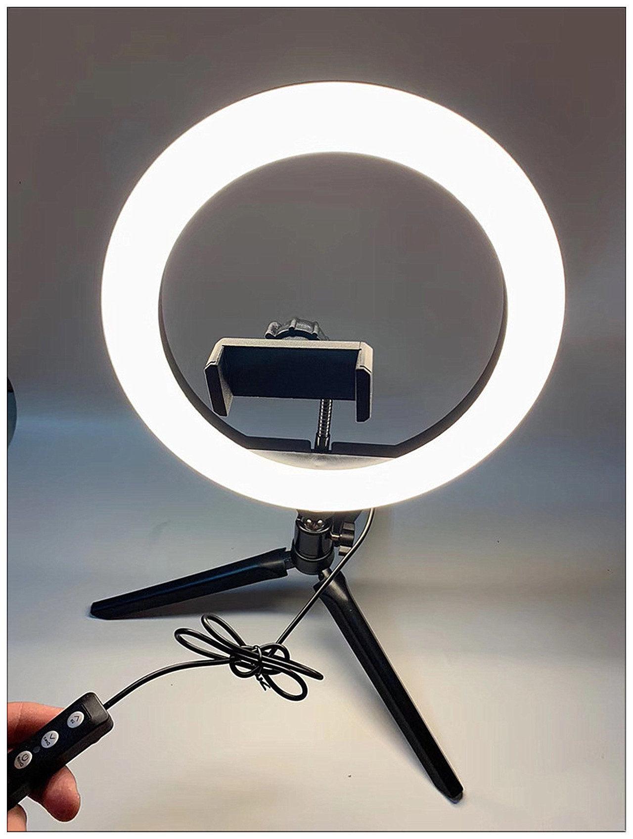 led10寸环形补光灯 手机直播美颜自拍补光灯桌面落地三脚支架