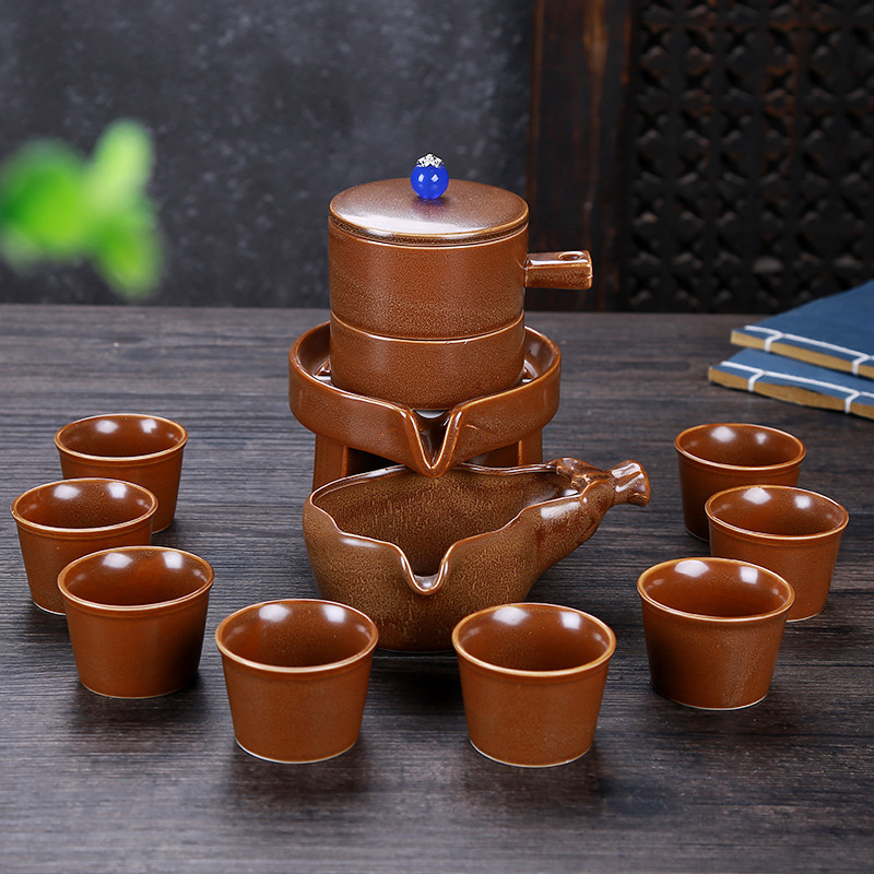 青瓷时来运转自动茶具 家用懒人防烫泡茶器 亲朋商务礼品logo定制