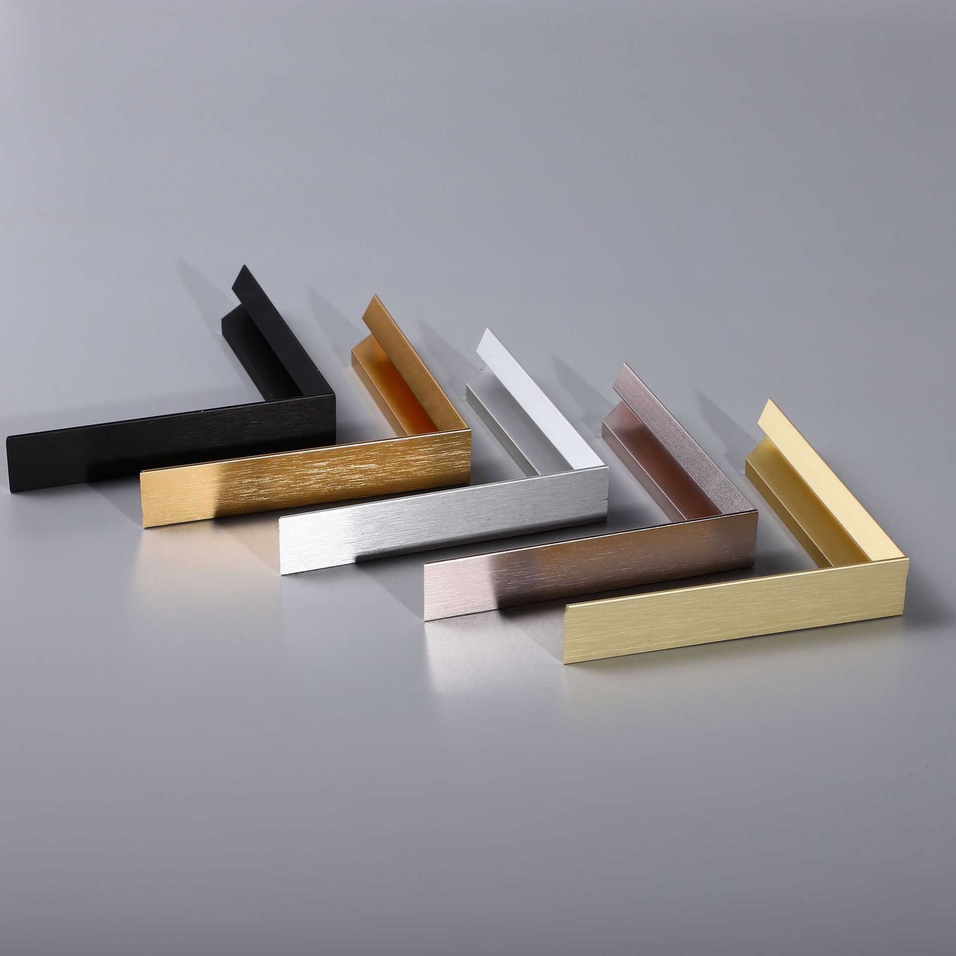 厂家直销 窄边拉丝铝合金框条线条 现代简约复古画框框条金属定制