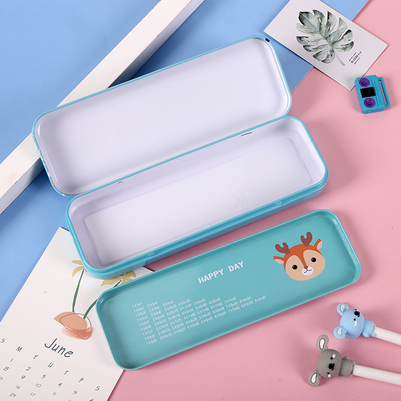 卡通马口铁笔盒儿童动漫卡通文具盒迷你韩式铅笔盒复古双层笔盒