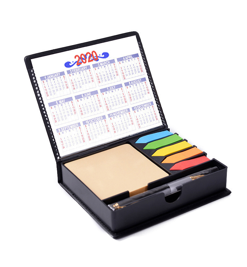 彩色便利贴记事贴pu便签盒套装办公文具厂家批发