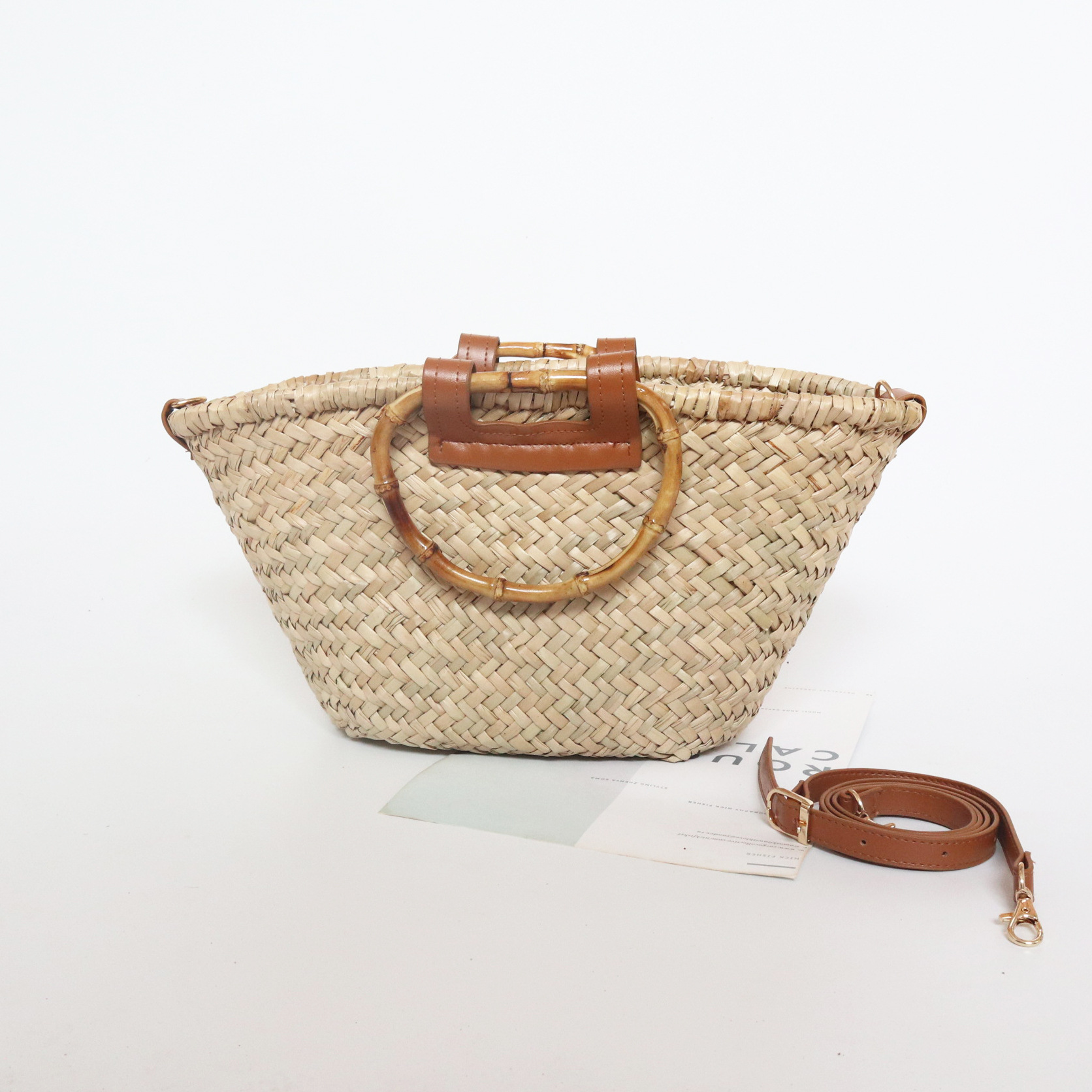 Fashion Casual Straw Bag One-Shoulder Portable Seaside Holiday Travel Bag Western Style Beach Bag Woven Bag New