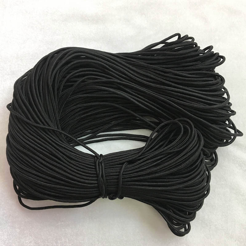 3mm黑色丙纶包芯绳pp抽拉捆绑绳16股编织玩具绳服饰箱包辅料圆绳