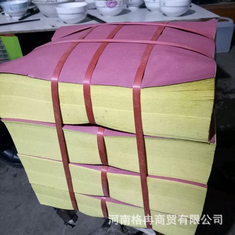 嫩黄色竹浆烧纸 气缸小皱纹纸 压纹迷信纸 半成品烧纸加工