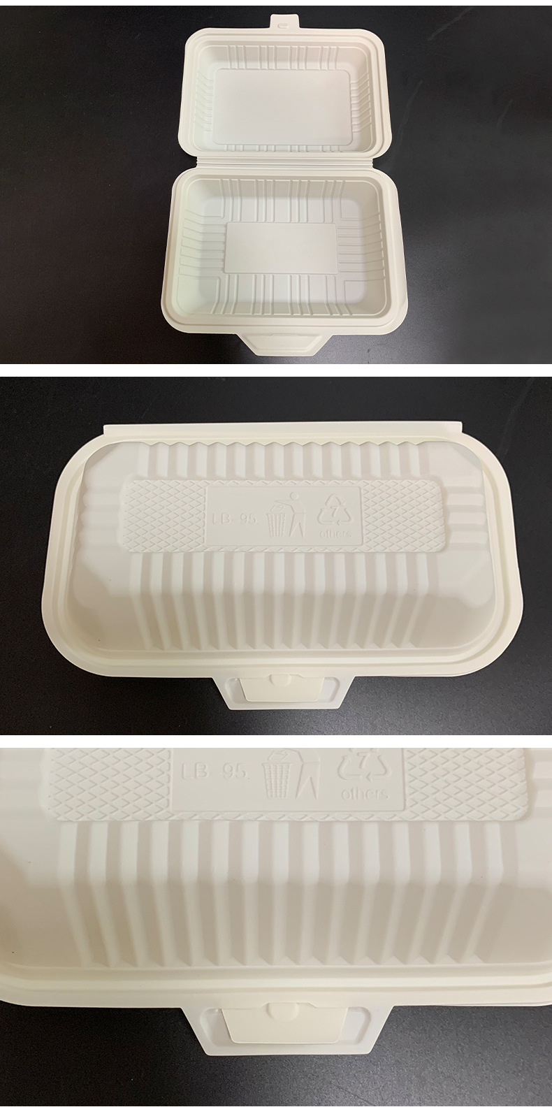 pla环保餐盒 一次性大长方对折餐盒 大容量外卖打包盒 饭盒定制-阿里