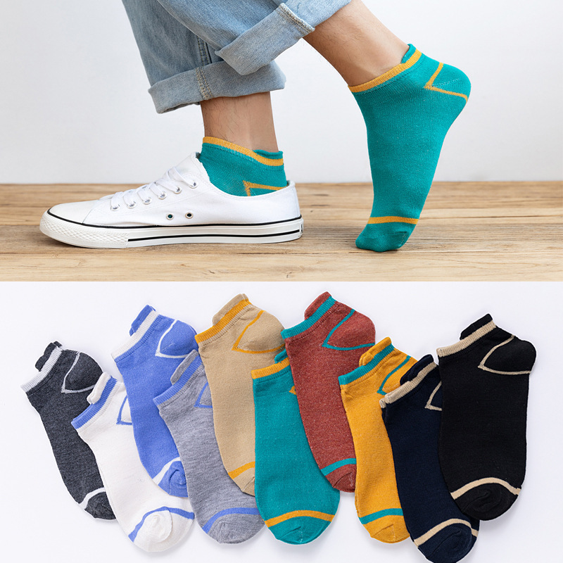 Factory Wholesale Socks Men's Four Seasons Cotton Socks Sweat Absorbing and Deodorant Ankle Socks Low Top Shallow Mouth Four Seasons Cotton Socks