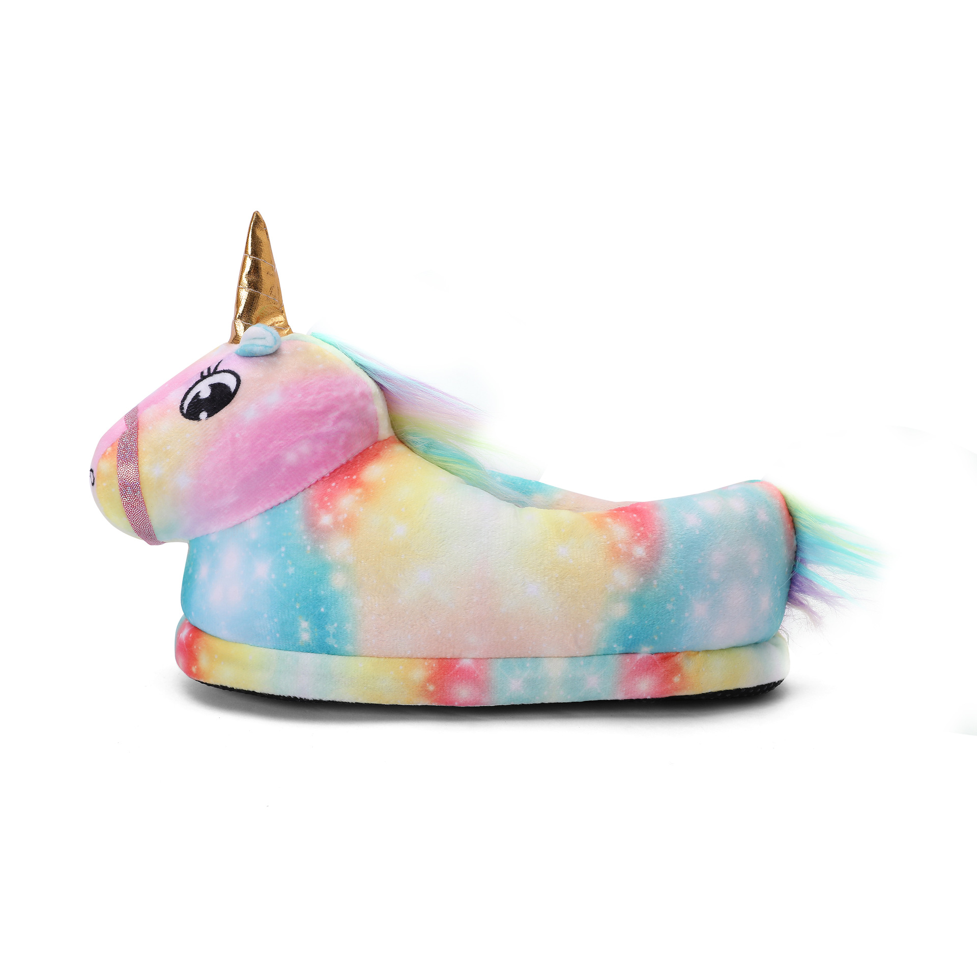 新款动物鞋卡通睡衣彩虹天马配套鞋秋冬季包跟厚棉拖鞋保暖家居鞋