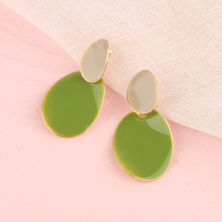 夏日绿色小清新耳环 925银针个性韩版牛油果耳钉女摆摊小众耳坠