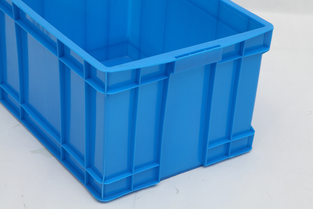 蓝色pe纯新料周转箱500-300带盖塑料箱工业周转箱加厚塑料周转箱