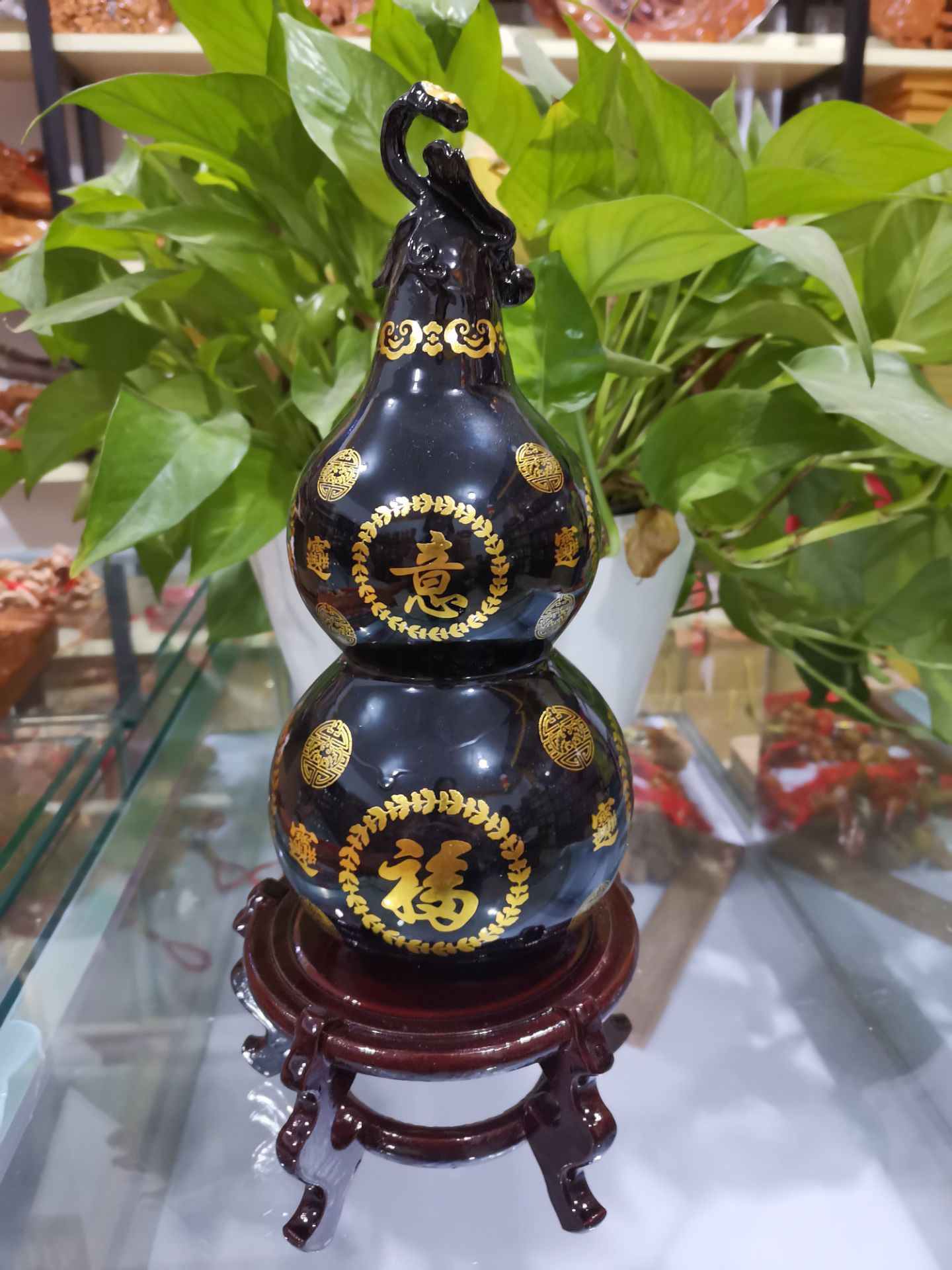 厂家批发墨玉宝葫芦雕件宝福禄保福禄摆件精美工艺品摆设