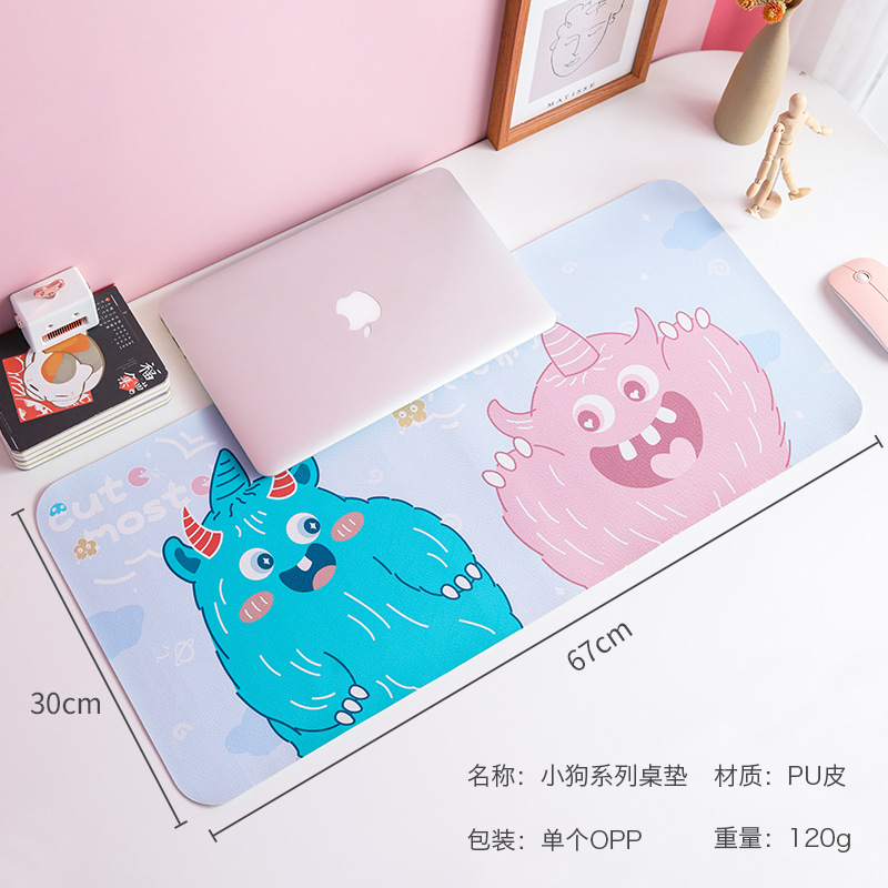 Cartoon Cute Computer Desk Pad Pu Waterproof Student Desk Mat Large Keyboard and Mouse Pad Office Table Mat Placemat