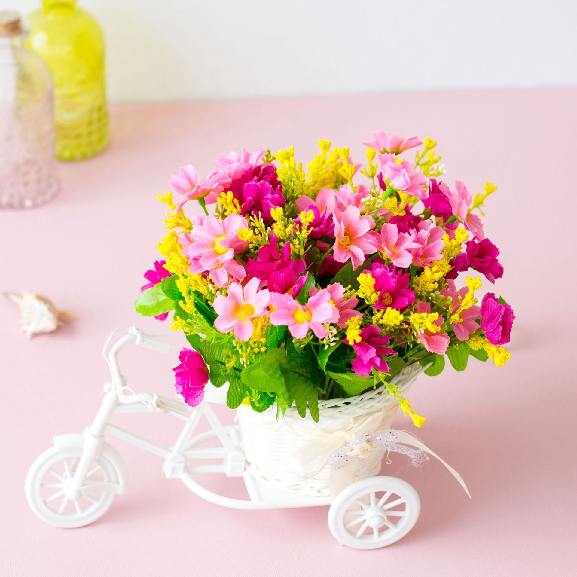 花加花车仿真假花摆件茶几餐桌摆放绢花塑料花装饰吧台酒柜床头柜