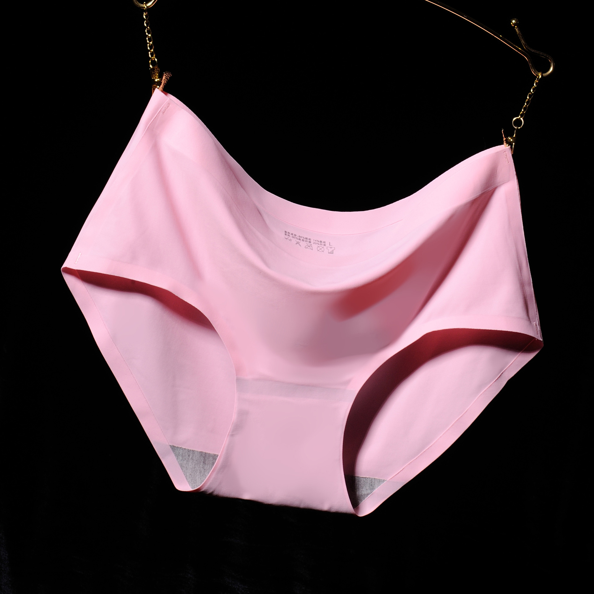 依可莉柔无痕内裤女冰丝内裤女一片式中腰大码外贸批发女士三角裤