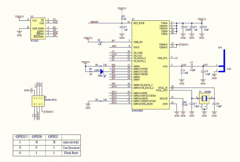 esp8266-01电路图图片