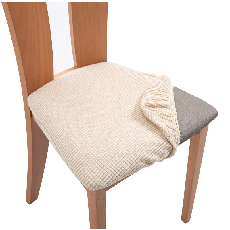 [Elxi] Chair Cover Flannel Square Seat Cushion Anti-Fouling Cover Elastic Curved Chair Cover Chair Cover Split