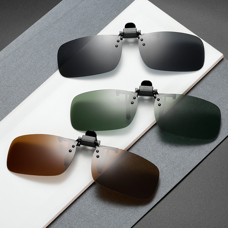 眼镜夹片近视偏光夹片式太阳镜男女司机开车夜视镜可上翻墨镜挂片