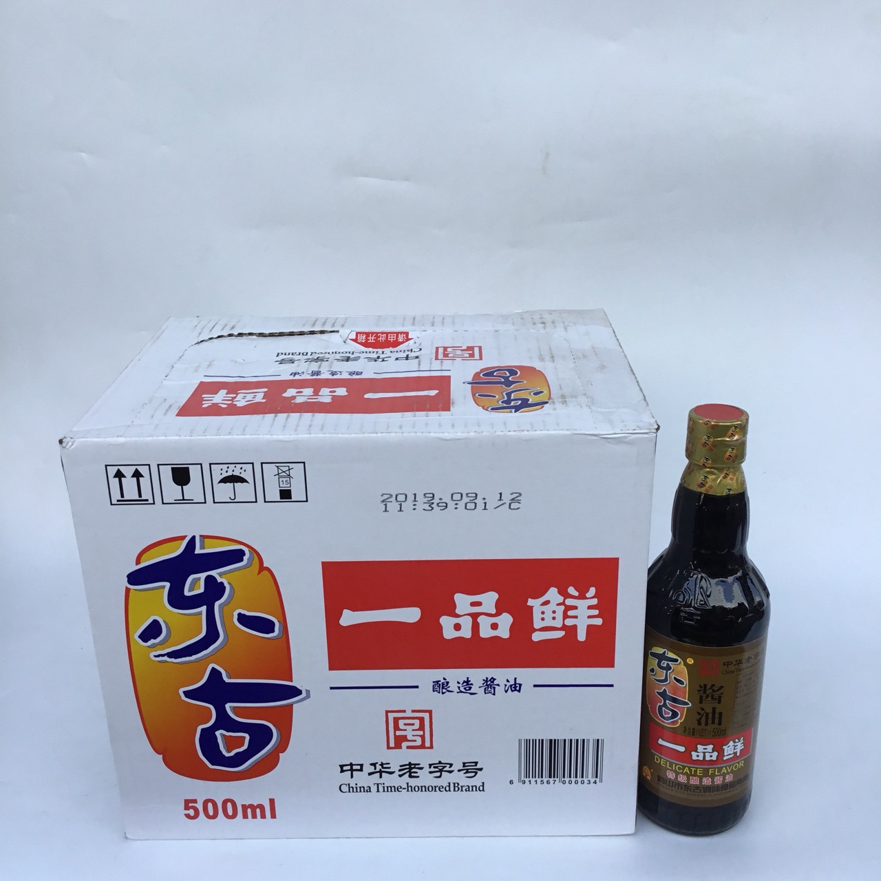 东古一品鲜500ml.12瓶酿造酱油用于烹调炒菜凉拌菜