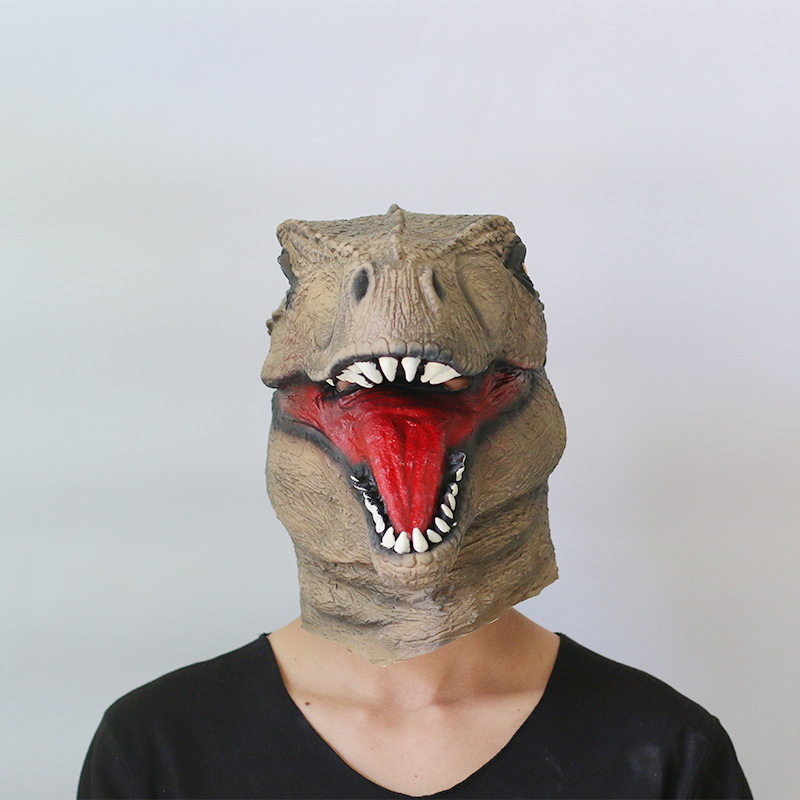 专业定做霸王龙恐龙面具 新奇动物头面具 万圣节派对乳胶活动道具