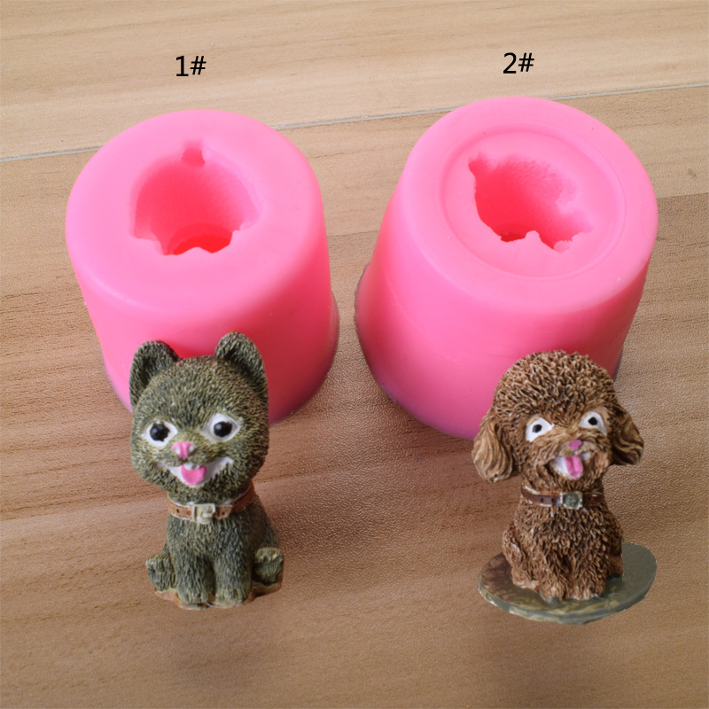 立体迷你狗狗博美泰迪烘焙硅胶模具 diy蛋糕装饰滴胶车载摆件