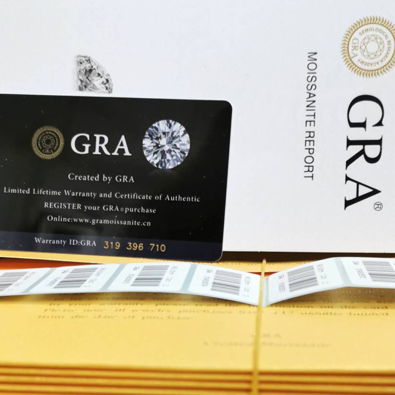 出售莫桑钻证书 不同克拉钻莫桑裸石gra证书 黑卡梧州批发