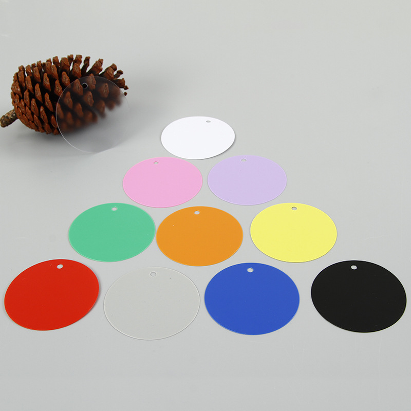 圆形塑料卡片现货彩色pvc吊牌定制防水合格证植物标签定制