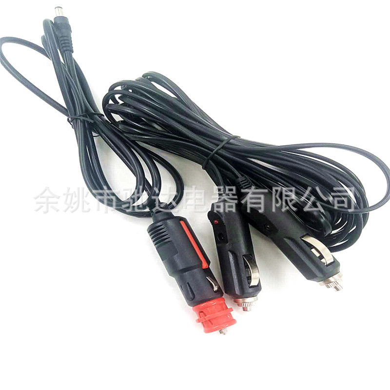 批发美式带灯点烟器美式车载吸尘器电源线车载点烟器充气泵电源线