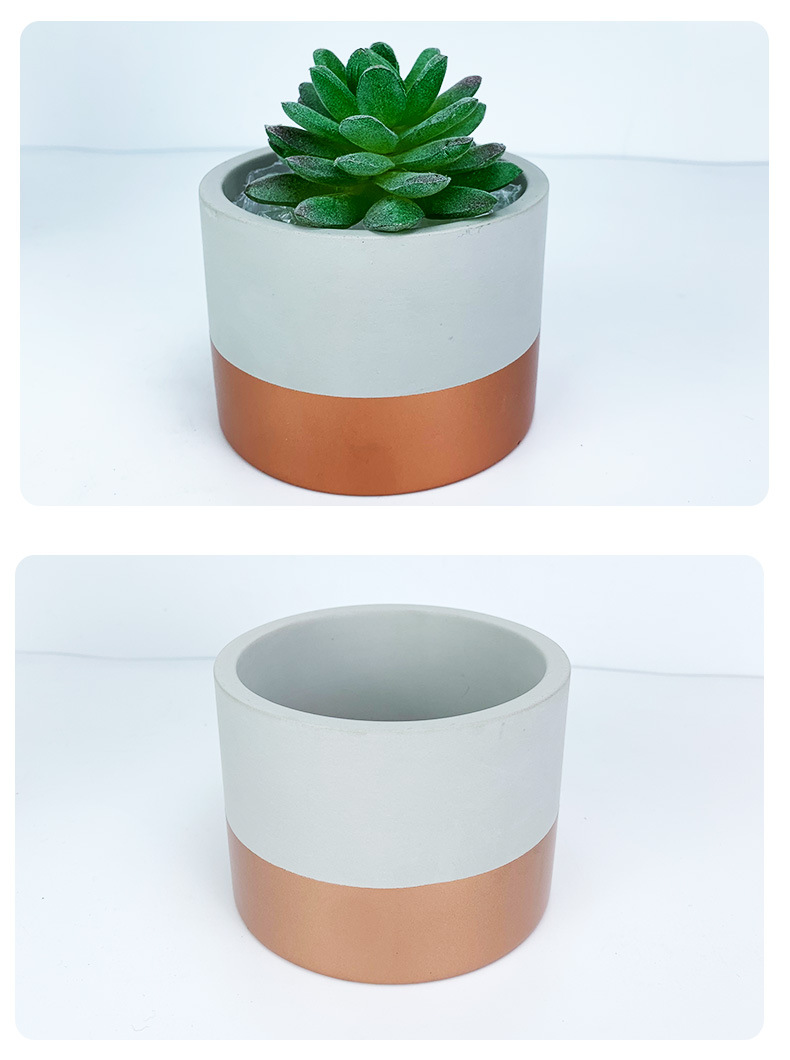 现代简约水泥花盆容器北欧水泥蜡烛杯家居泥塑工艺品摆件可定制