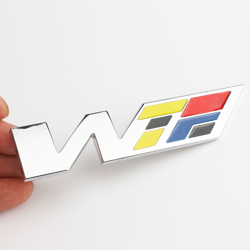 适用于凯迪拉克改装车标 w车贴金属贴标 wtf核动力w标叶子板贴标