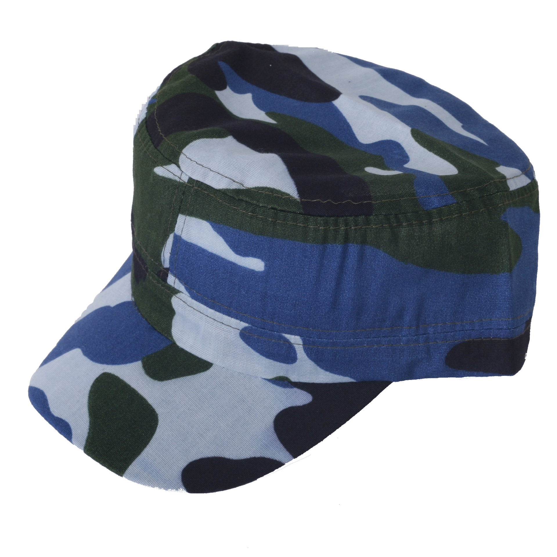 晴路-迷彩平顶帽子新款批发男女复古丛林表演帽校园军训帽 景区旅