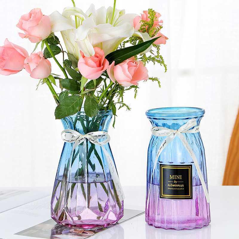 北欧透明玻璃花瓶干花水培玻璃瓶客厅小清新摆件插花装饰花盆绿萝