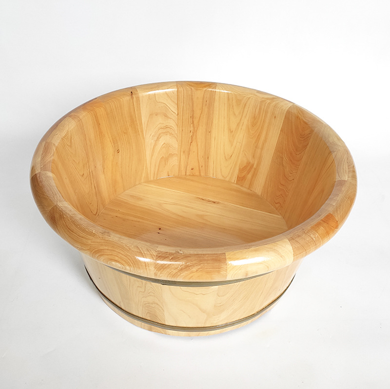 厂家直供实木泡脚桶柏木足浴桶木质洗脚盆加厚泡脚盆