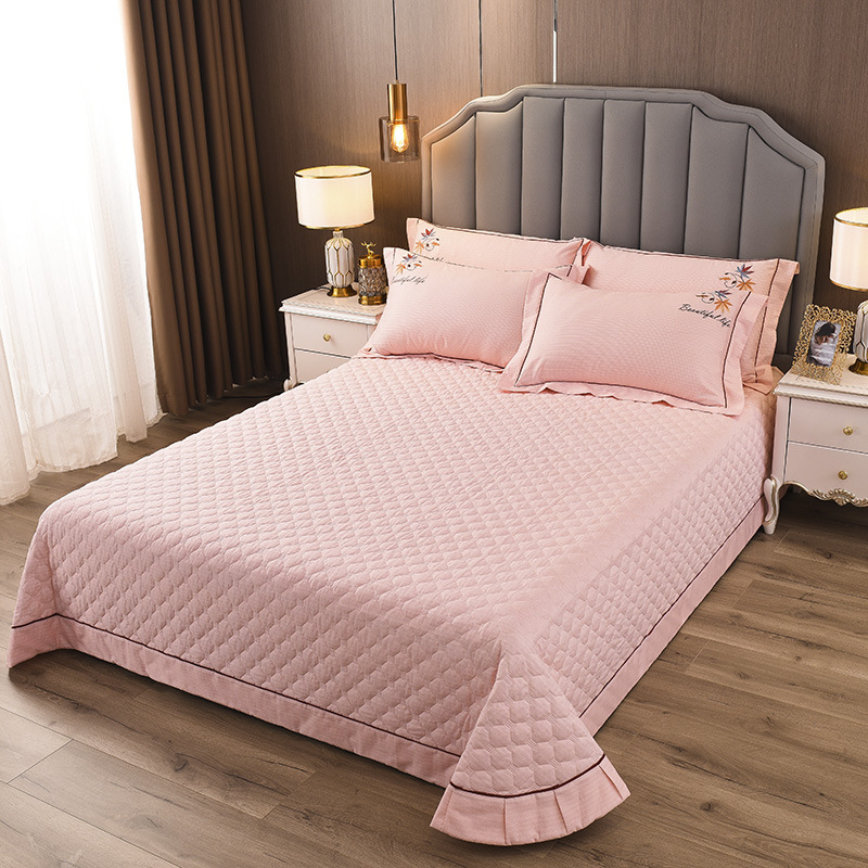 轻奢简约全棉纯色床盖夹棉加厚床单全棉床罩床盖床笠批发一件代发