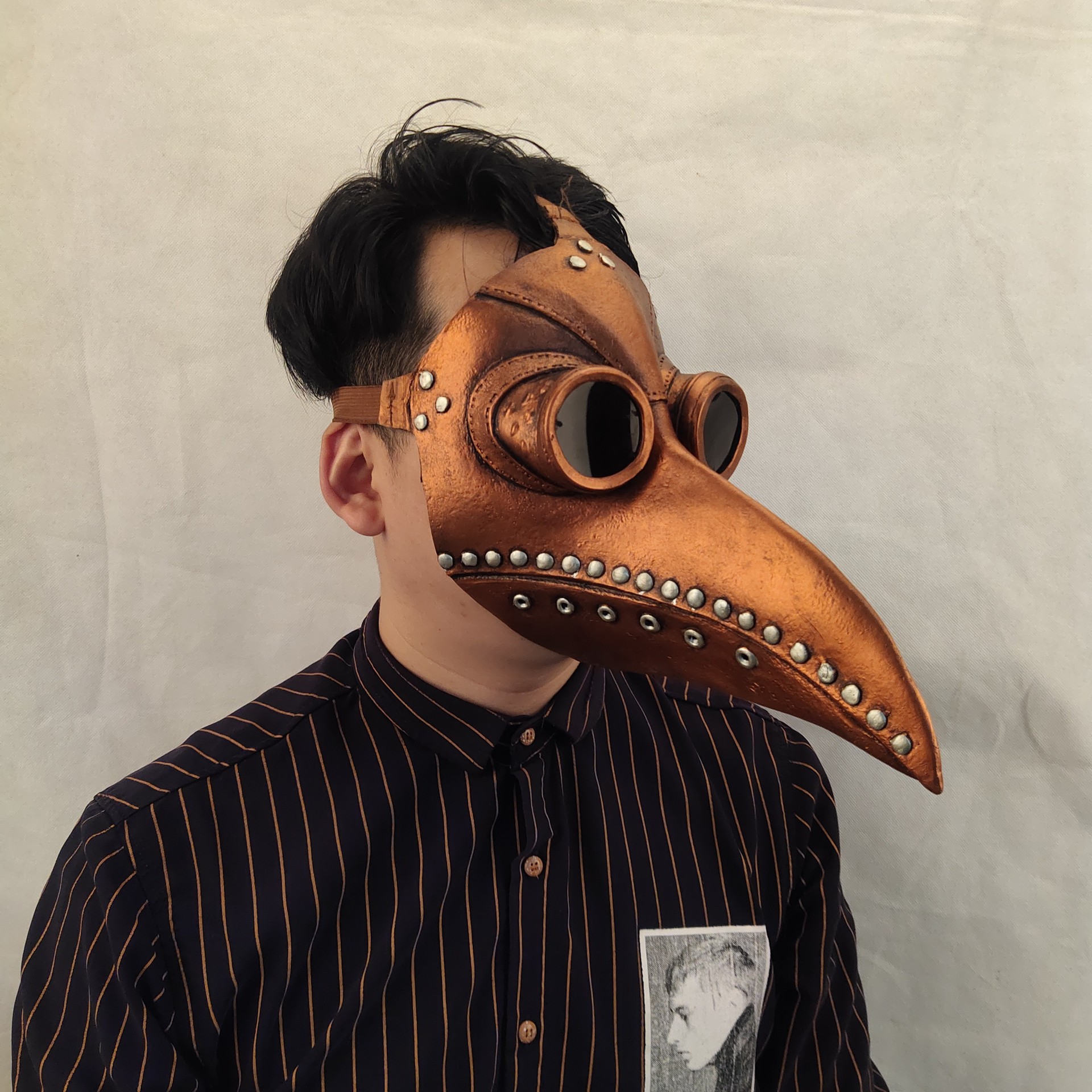 瘟疫鸟嘴面罩口罩医生瘟疫面罩朋克医鸟面具黑死病防护面罩鸟嘴面