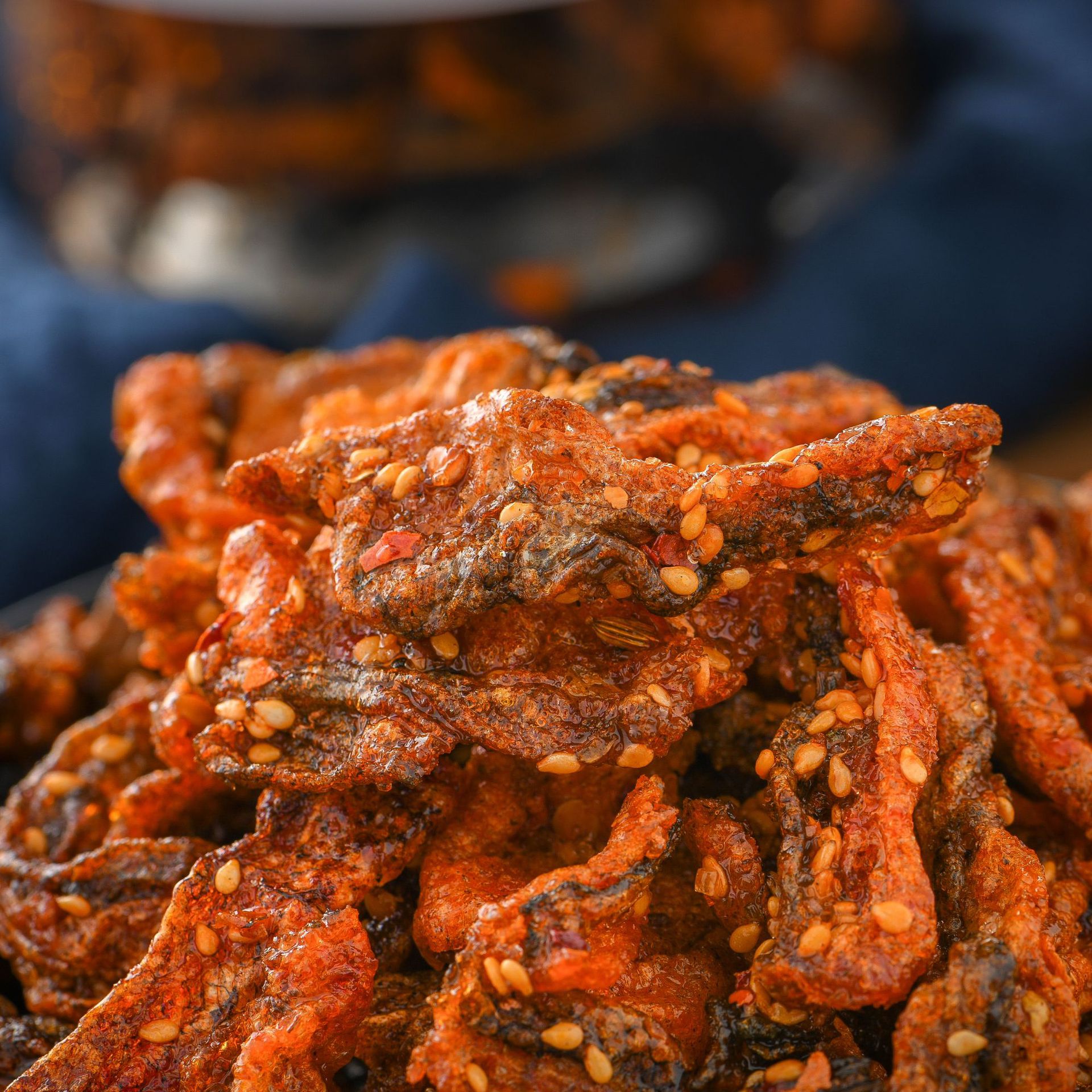 鱼皮香脆鱼皮含瓶200克即食鱼零食海鲜爆脆香辣味