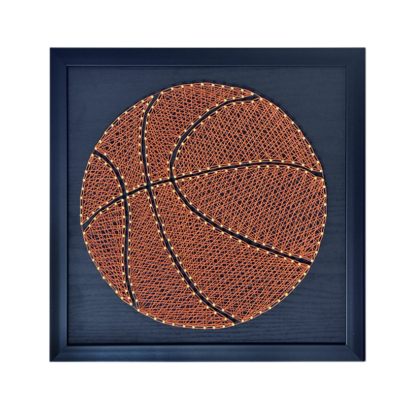 篮球钉子绕线画diy手工制作材料包缠绕画学生团建活动生日礼物