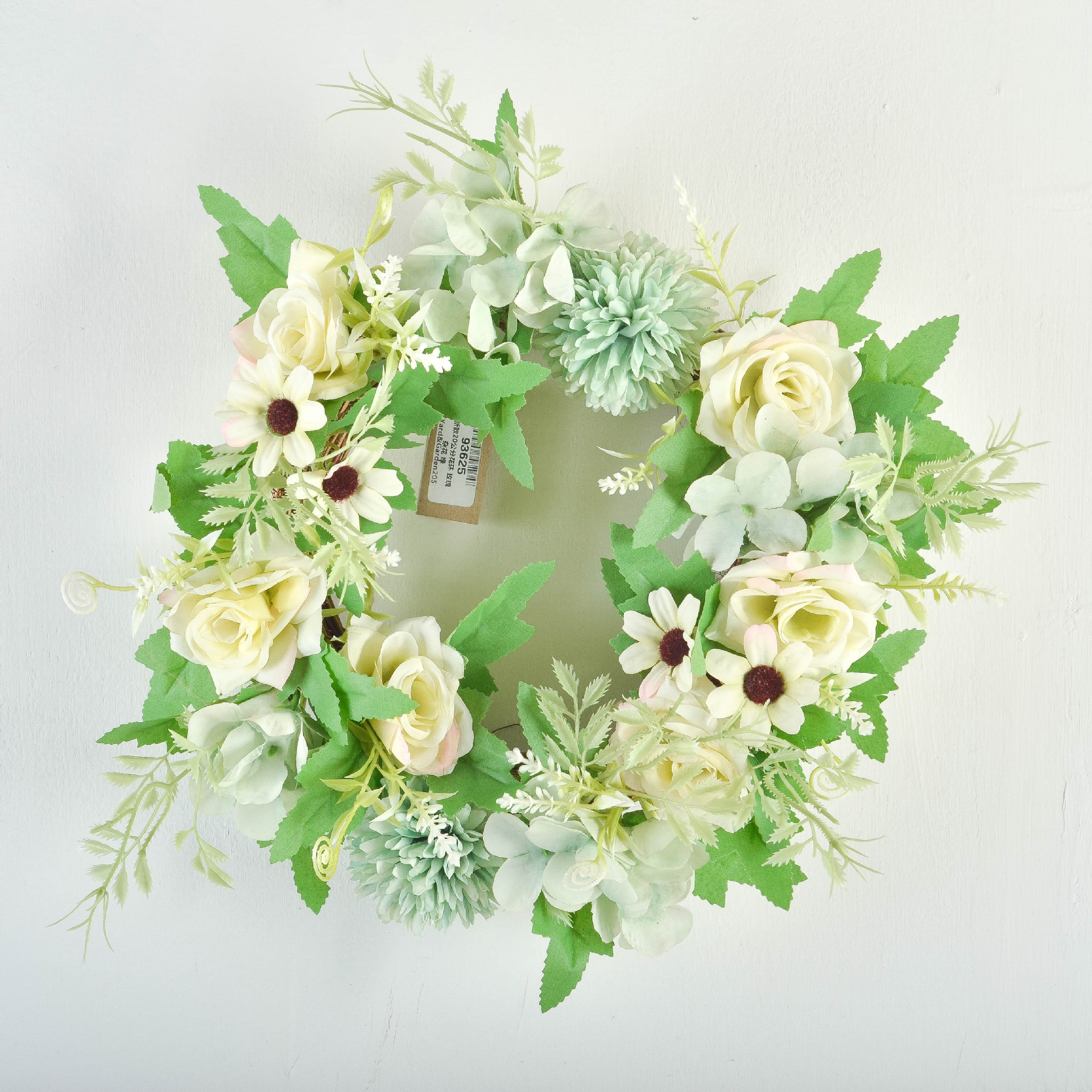 森系婚庆婚礼绢花花环场景装饰婚纱店墙面饰品美式门环房间装饰