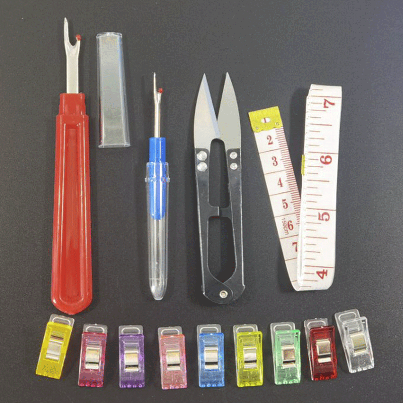 拉链袋产品规格:小夹子50pcs 大拆红色,小拆蓝色,纱剪黑,白底红字皮尺